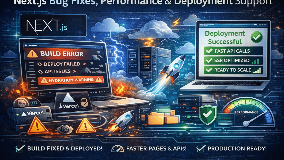 Next.js Bug Fixes, Performance & Deployment Support